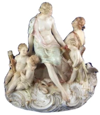 Antique KPM Berlin Porcelain Art Nouveau Weichmalerei Figure Porzellan Figur