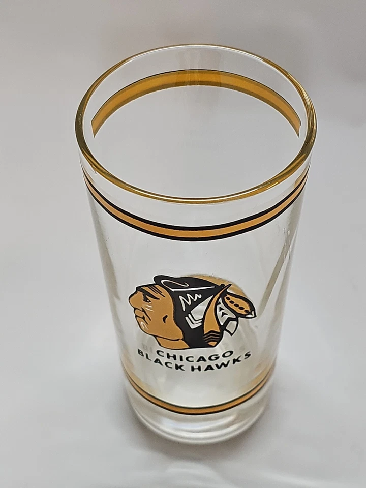 Vidrio Chicago Black Hawks Indian Head 12 oz de colección envío rápido el mismo día bonito  Foto 3 de 4