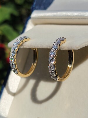 FEUERLICHT LABOR GEZÜCHTETE DIAMANT 14K GOLD CREOLEN 1,6 KARAT QVC