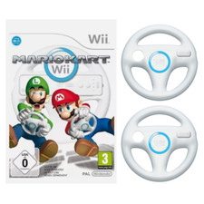 Mario Kart Nintendo Wii Spiel + 2x Nintendo Wii Wheel Lenkrad Weiß Original