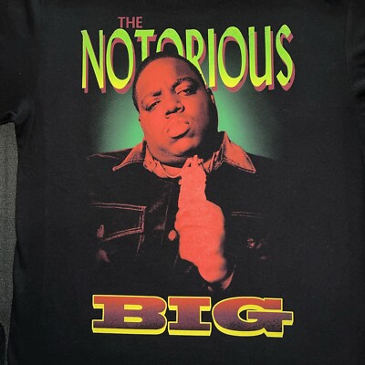 90 s Inspired Biggie Smalls Notorious BIG - Big Poppa Double Sided Rap Tee XL