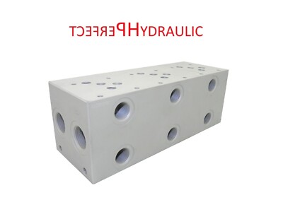 Cetop 5 NG 10 Grundplatte 3 Sektionen Anschlussplatte mit DBV 3 fach Hydraulik