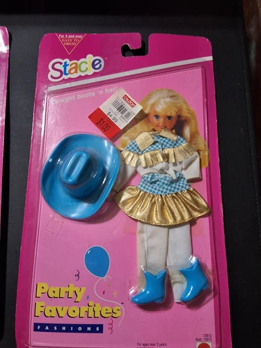 VINTAGE MATTEL PARTY FAVORITES FASHIONS STACIE NOS 12612 COWGIRL BOOTS N HAT
