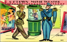 Vtg WW2 Comic Military Linen Postcard Signed Chelmow - Tichnor MH10