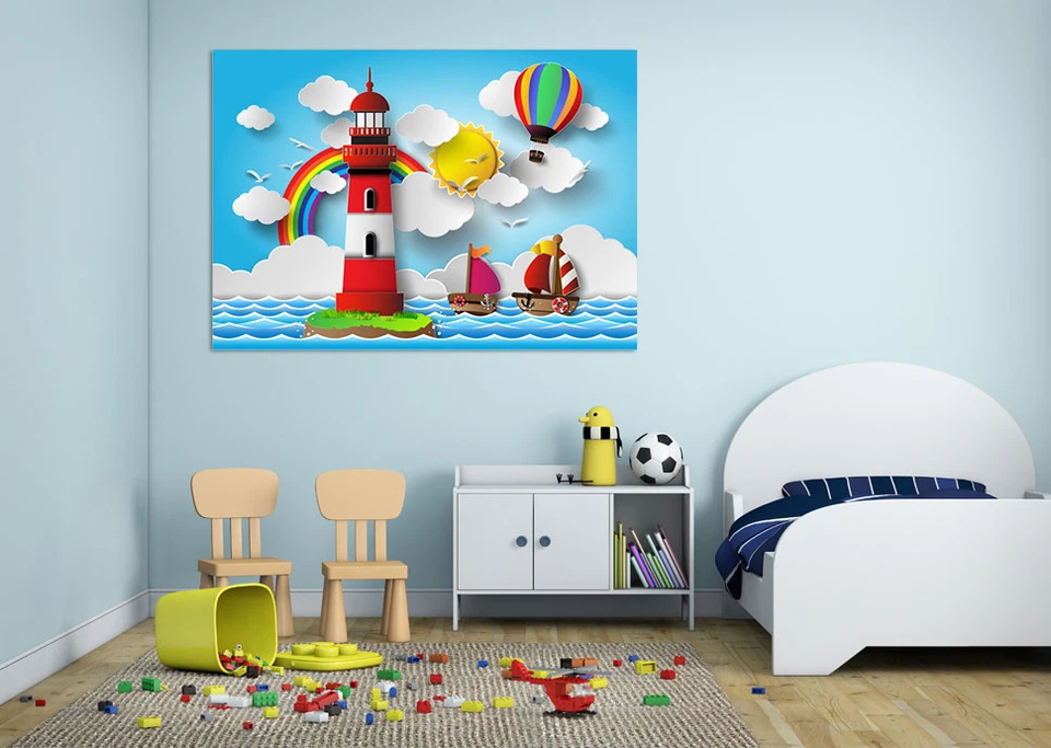 45 pegatinas de pared de vinilo de dibujos animados 3D Faro impresión AJ WALLPAPER CA Foto 2 de 4