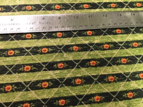 Quiltmaterial Nähen 3,25 Yards schwarz grün Blumen Streifen Wilmington T2 - Bild 2 von 2