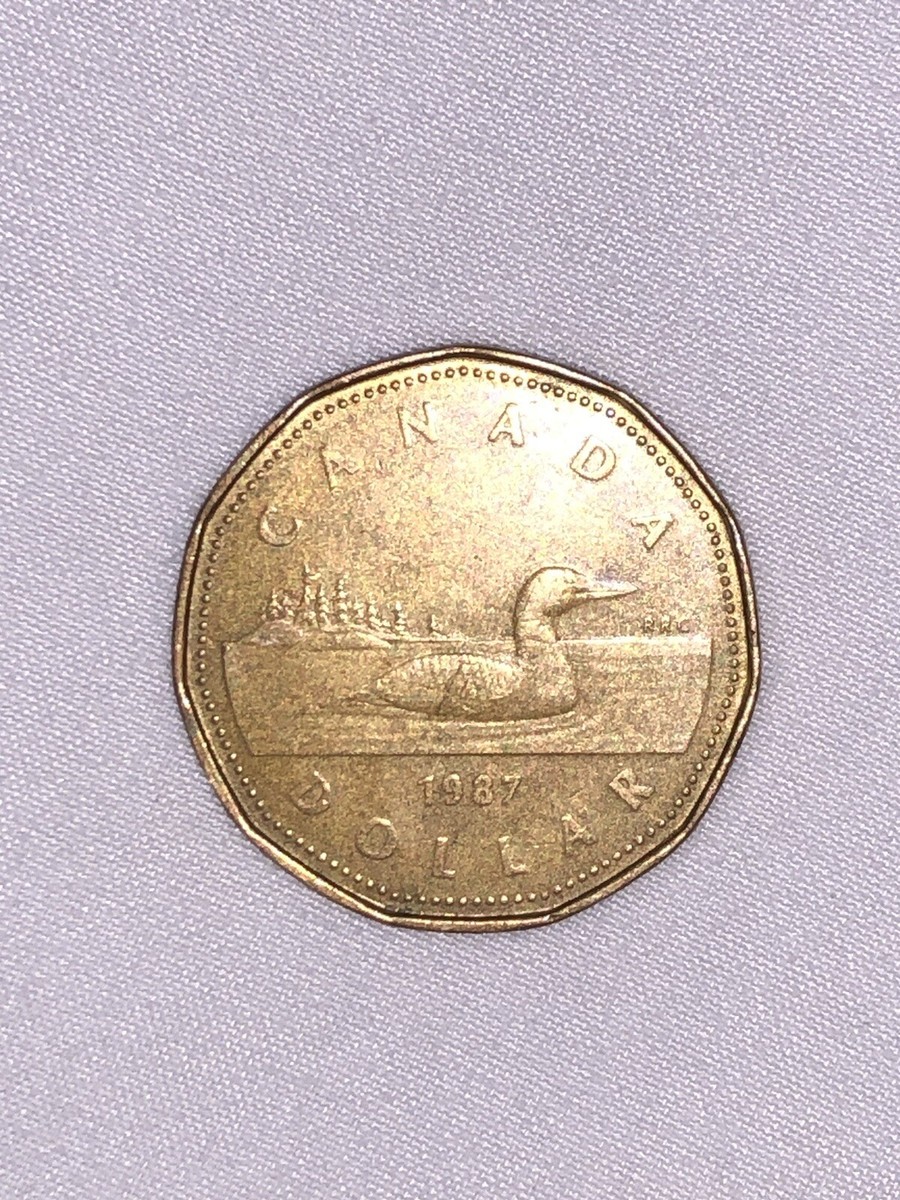 1987 CANADIAN LOONIE DOLLAR COIN Elizabeth II D.G. Regina FIRST