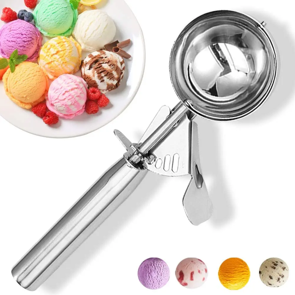 Ice Cream Scoop with Trigger, Cookie Scoop, Large Size Ice Cream Scooper  Stainle
