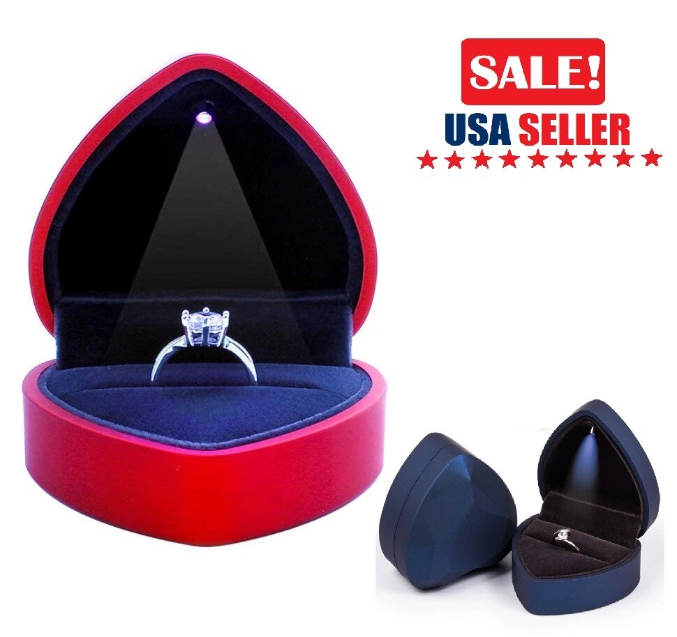 Illuminated engagement ring box outlet