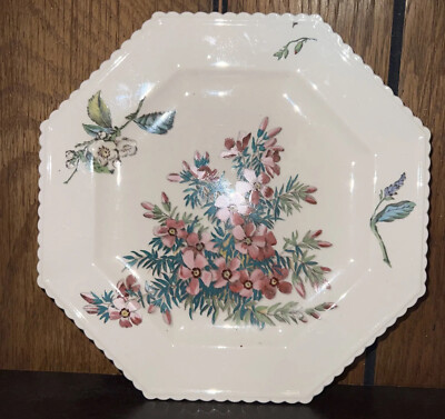 Copeland Spode 1883 Octagon Hand Painted Floral Design OOAK Rare Find 8 