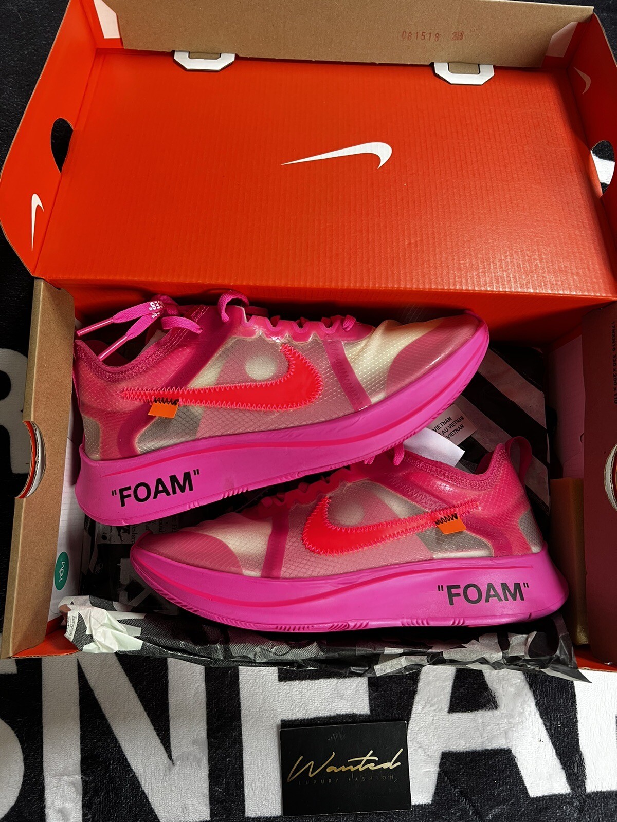 OFF WHITE X NIKE nike x off bianco zoom fly rosa 2018 DS taglia uk 6 5
