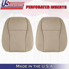 2004 2005 For Toyota Highlander Driver & Passenger Top Perf Leather Covers Tan