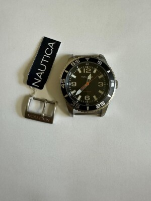 #ad Men#x27;s Nautica NST 07 Black dial stainless steel Watch N11562G NO BAND $38.21