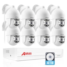 ANRAN 8MP 4K PoE Home Security Camera System Outdoor 8CH NVR 2 Way Audio 4TB HDD