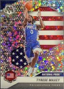 2020-21 Panini Mosaic #259 Tyrese Maxey Mosaic Fast Break Silver RC (P)