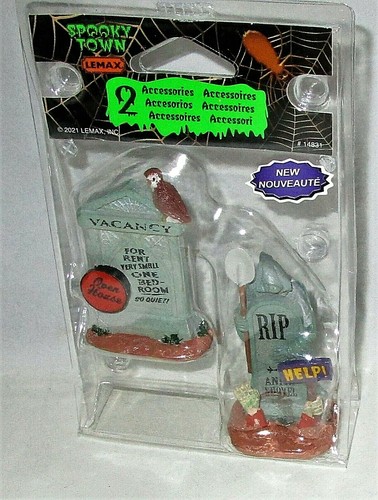 LEMAX Spooky Town TOMESTONES Set of 2 #14831 - 第 1/1 張圖片