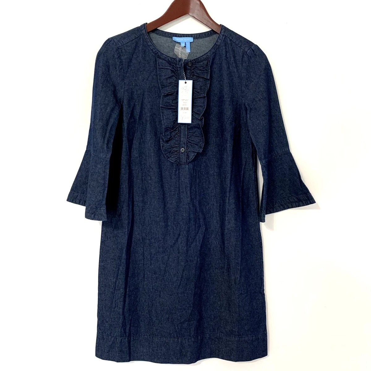 Draper james chambray ruffle deals dress