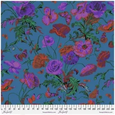 Free Spirit Philip Jacobs Meadow Teal Cotton Fabric By The Yard