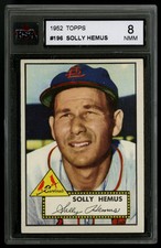 1952 TOPPS BASEBALL ~ #196 ~ SOLLY HEMUS ~ ST. LOUIS CARDINALS ~ KSA 8