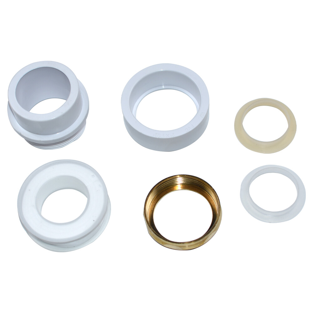 ITD5135 Freestanding Tub Drain Rough-in Kit w/ Plastic Adapter Brass Tail Pipes