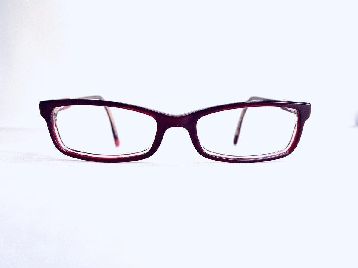 Burberry Rectangular Eyeglasses Red Clear Silver Accents  display picture 2