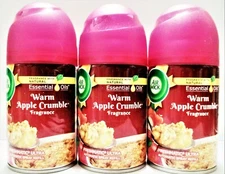 AIR WICK Freshmatic Ultra WARM APPLE CRUMBLE Automatic Spray Refill,  NEW x 3