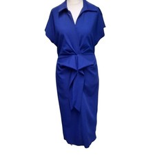 Royal Blue Ladies Eveni V Neck Pencil Work Office Formal Womens Dress size 10-18