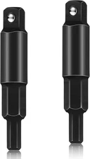 Chumia 2 Pieces HVAC Service Wrench 3/16 to 5/16 Repair Hex Key Adapter Black 
