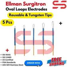 Ellman Surgitron Oval loop Electrodes 5 Pcs Reusable -Tungsten Tips CE Certified