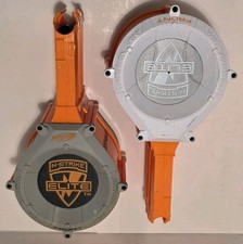 Lot 2 Nerf N-Strike Elite 25 Max Round Ammo Drum Magazine White and Grey
