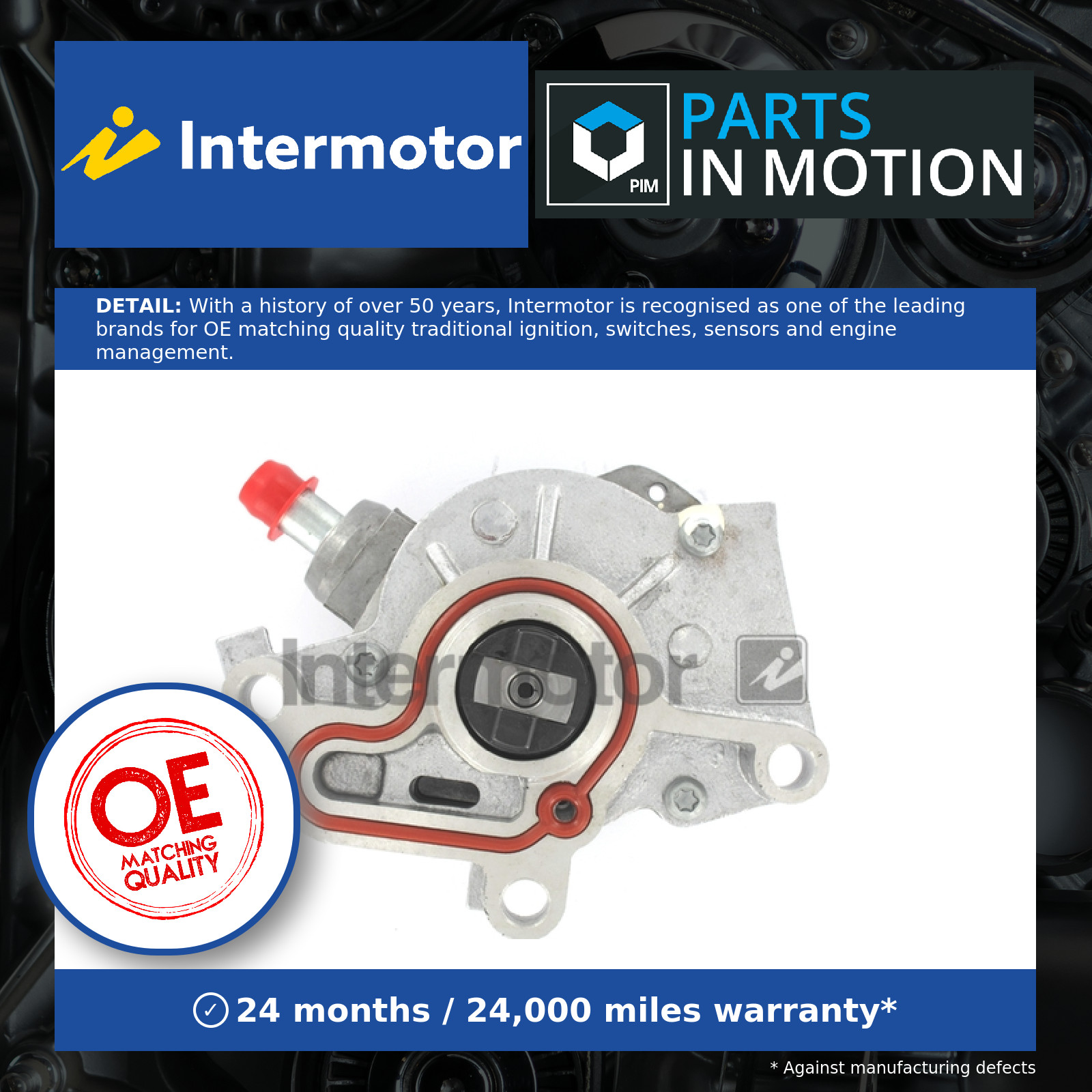Vacuum Pump fits SKODA OCTAVIA Mk1 1.9D 96 to 10 Intermotor 038145101A Quality