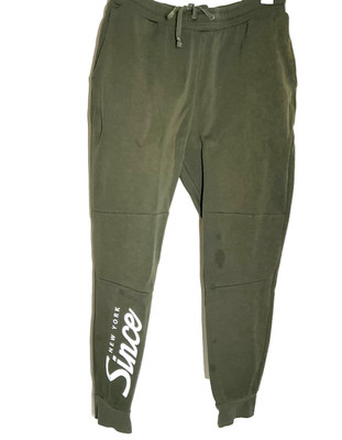 Since 1982 New York Women's Joggers Green Fleece Sweatpants Plus Size 2X Sport