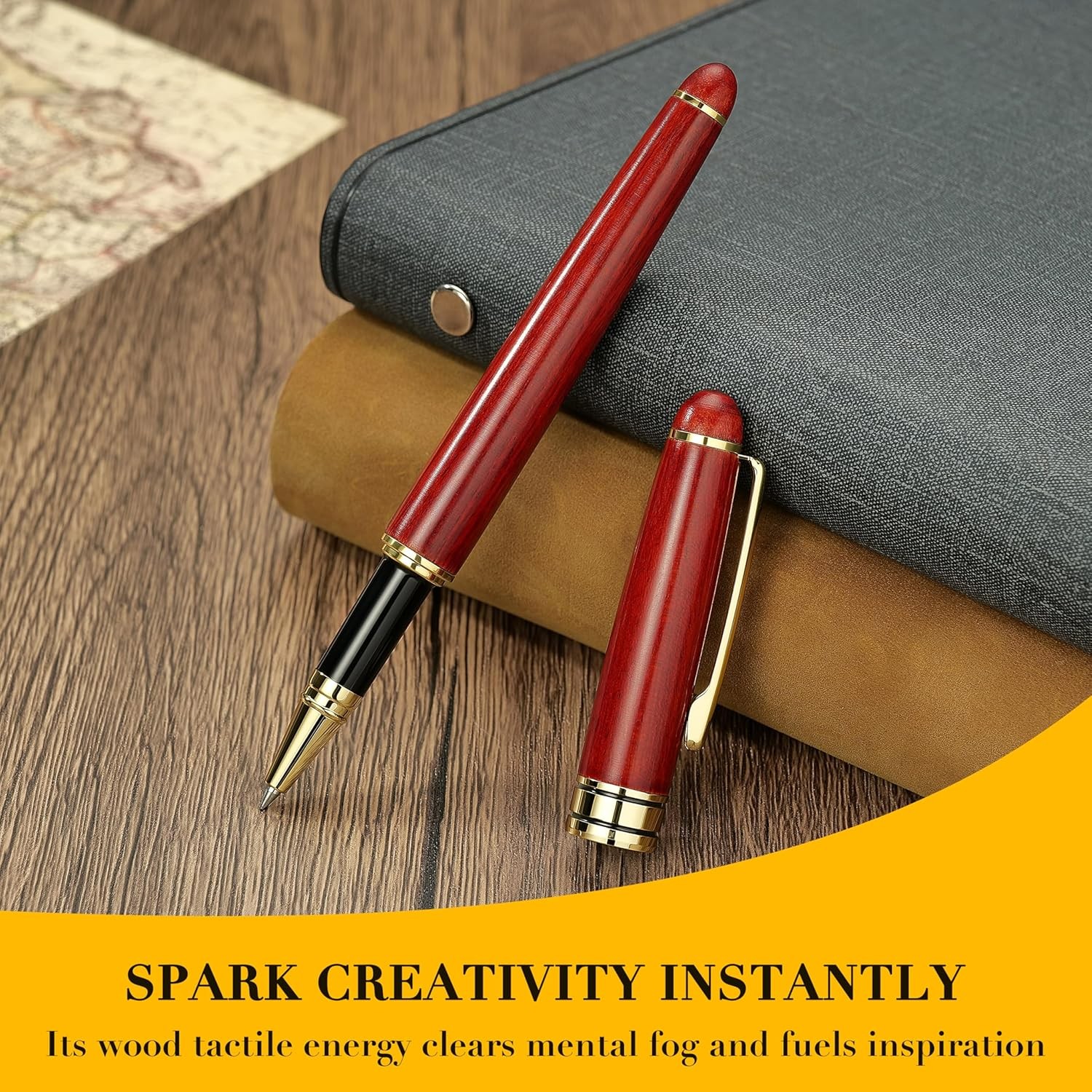 BEILUNER Luxury Wood Ballpoint Pen Writing 1 Count (Pack of 1), Redwood 