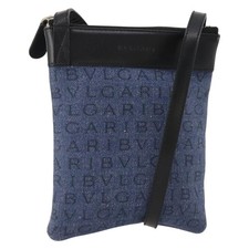Borsa a tracolla BVLGARI denim blu argento originale 166825