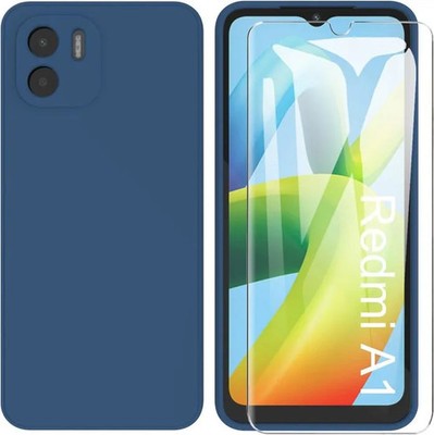 Hülle Für Xiaomi Redmi A1 / A2 + Gehärtetes Glas - Etui Hülle Silikon Blau
