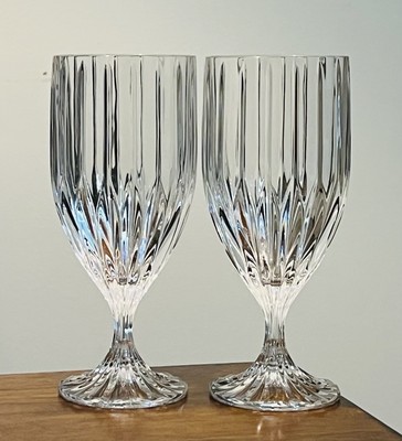 2 VTG  MIKASA  Park Lane Crystal Ice Tea Glasses 7.25  Discontinued Germany 12oz