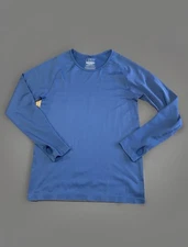 Long Sleeve Blue Sports Top Womens Size 18-20 Slimfit Base Layer Gym Running Top