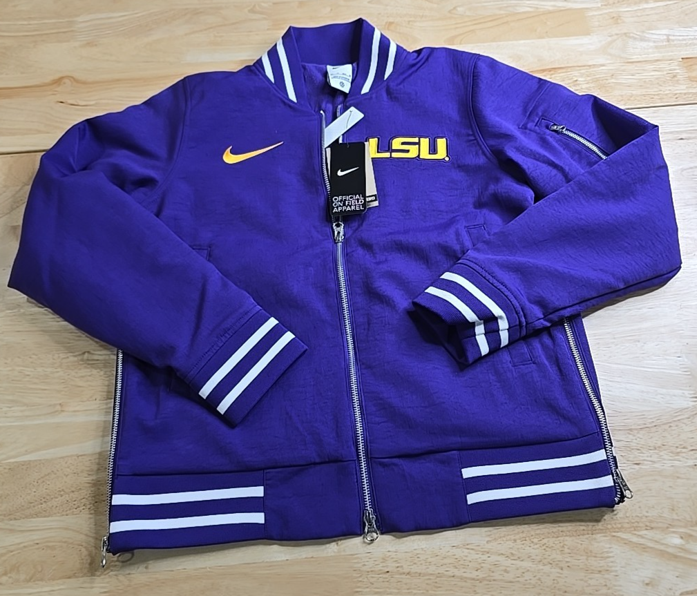 Nike Sideline Varsity Full Zip Bomber Jacket LSU Women's X-Small