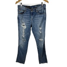 J.Crew Vintage Straight Distressed Jeans Medium Wash Made in USA Size 26 Regular