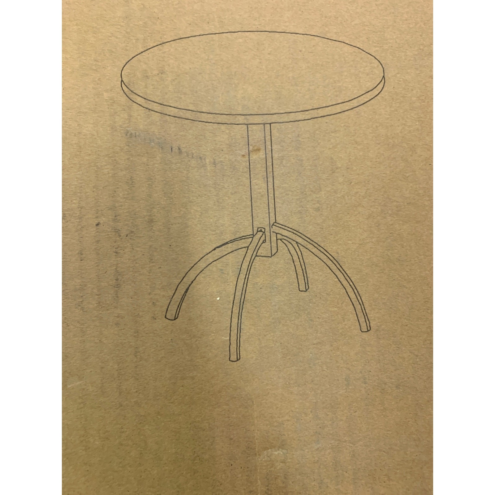 Lisuden Patio Bistro Metal Dining Table, Round Table for 2 Person, 27.5" WHITE