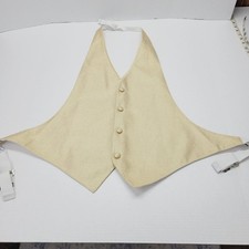 JEAN YAES PARIS Pour L Homme Open Back OS Formal Wedding Tuxedo Prom Vest Gold