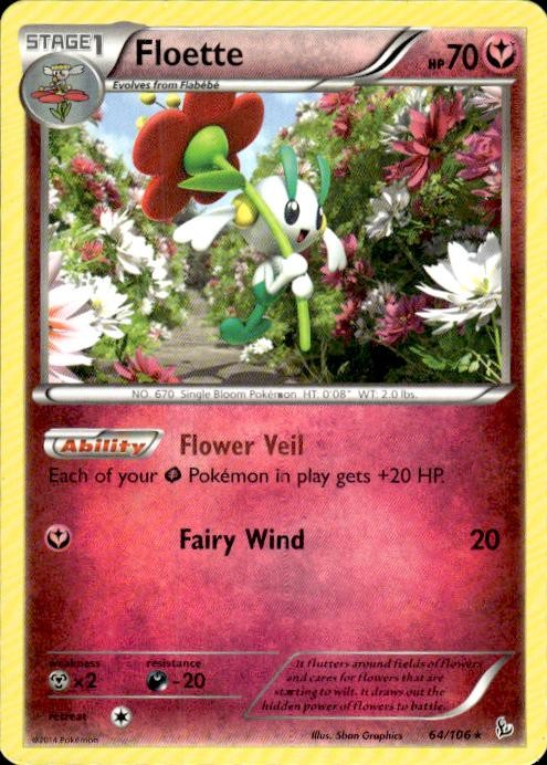 Pokemon Floette (64) XY - Flashfire 64/106 Light Play LP+ or Better