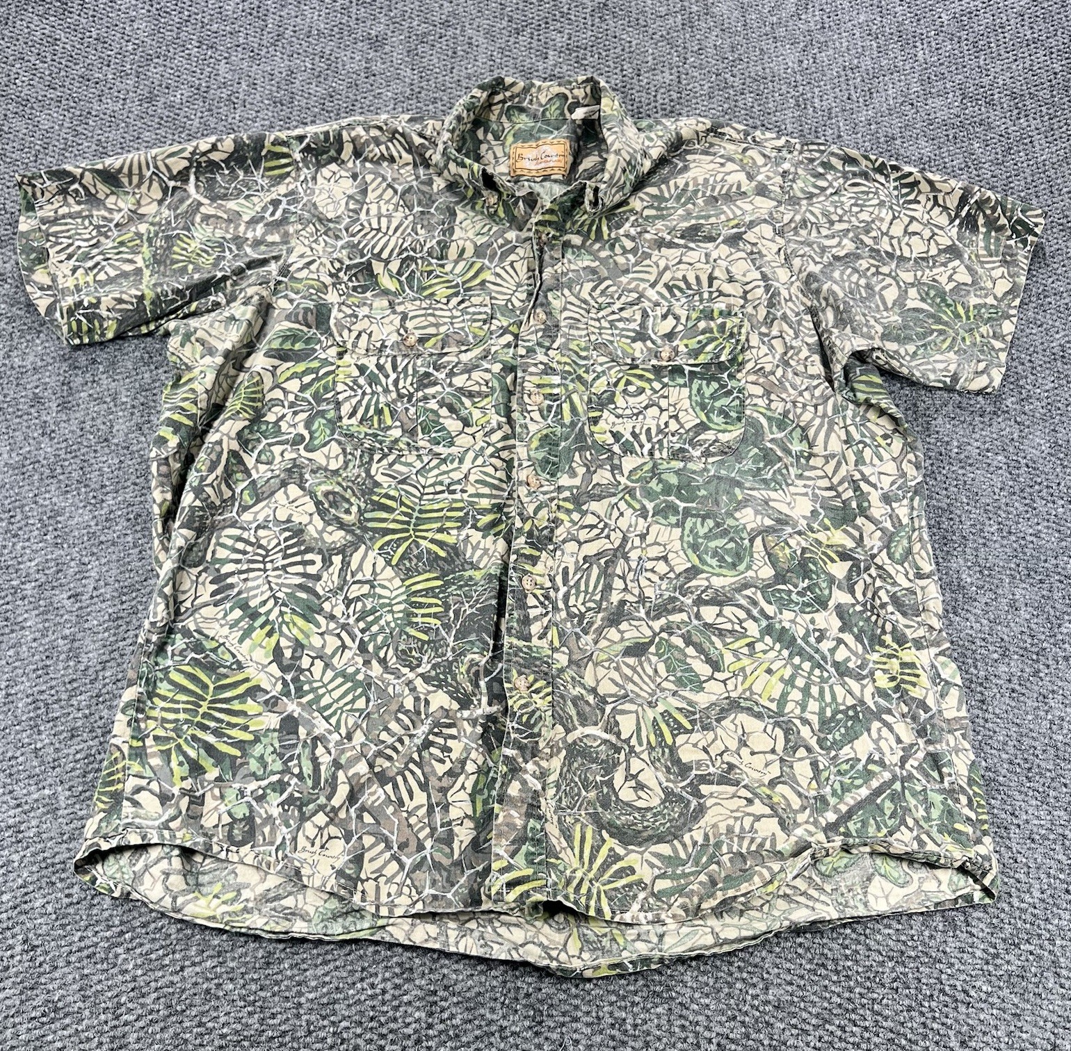 VINTAGE Realtree Shirt Mens XXL South Texas Brush Country Camo Bushlan 90s