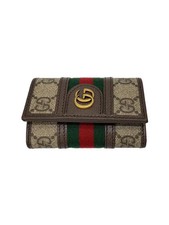 GUCCI Ophidia GG Key Case Sherry Line 6-Row Double G Canvas BEG Men's 603732