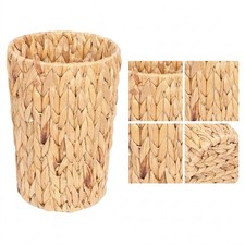 Natural Material Trash Can Water Hyacinth Wicker Basket Boho Style 19 x 28 cm