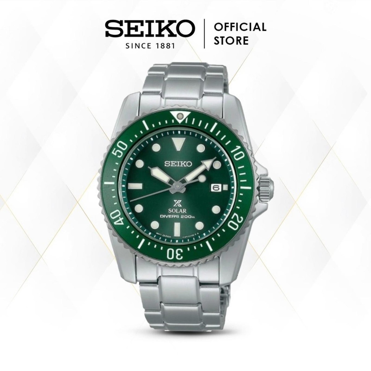 Brand NEW SEIKO ProspeX SNE583P1 Diver Watch GREEN Dial Steel Baby