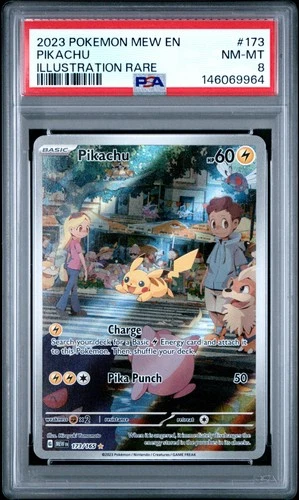 2023 POKEMON MEW EN-151 ILLUSTRATION RARE #173 PIKACHU PSA 8