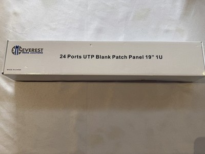 New Everest Media Solutions 24-Port Blank Patch Panel   19 in Rack Mount 1U