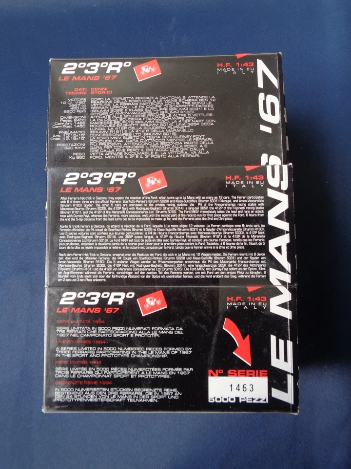 BRUMM 3 FERRARI 330 P4 LE MANS 67 LIMITED EDITION SCALA 1/43 SIGILLATE ORIGINALI - Immagine 3 di 4