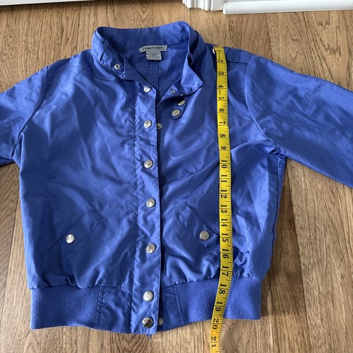 Junior Girls Vintage Evolution Blue Bomber Jacket Size L - Picture 8 of 12